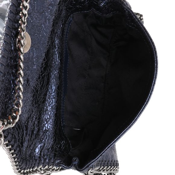 Stella McCartney Metallic Blue Cracked Vegan Leather Falabella Mini Crossbody - Picture 7 of 7
